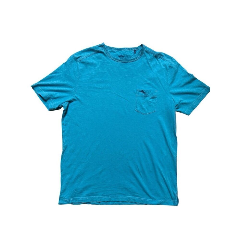 Tommy Bahama Pocket T Shirt Mens Medium Blue Cotton Casual Tee